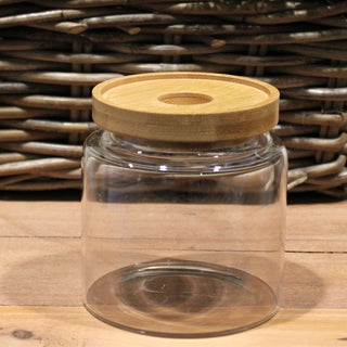 Cottage Bamboo Glass Jar