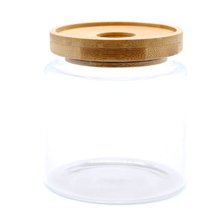 Cottage Bamboo Glass Jar